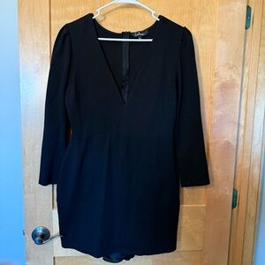 Lulus Deep V-Neck Black Bodycon Dress Large